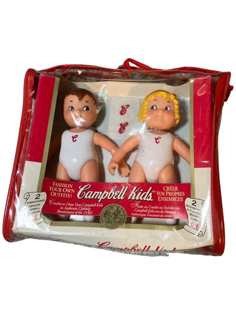 Campbell Soup Kids Vintage 1995 Fibre Craft Collector 5" Dolls with Case